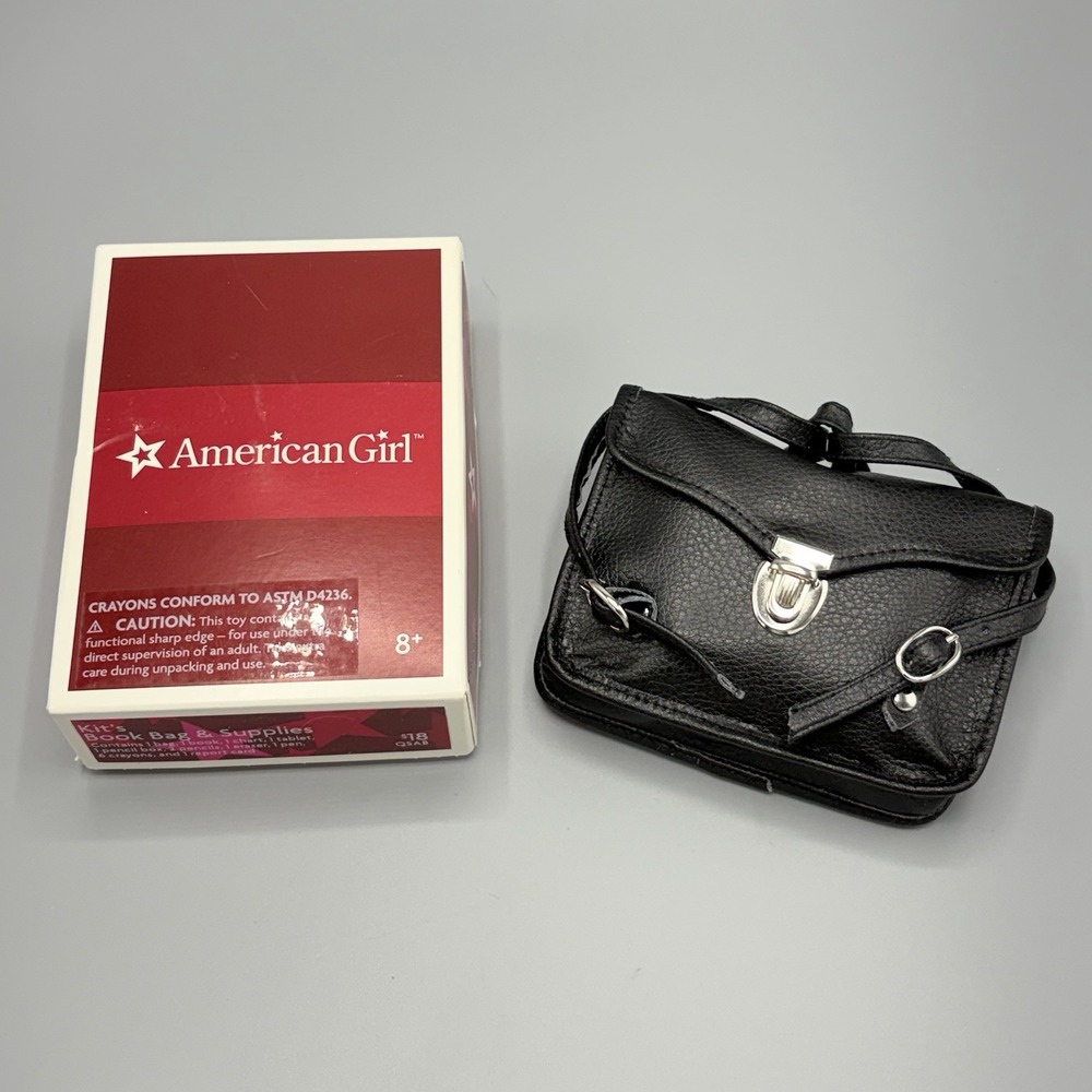 American Girl Doll Kit Black Book Bag Supplies School Bag Kittredge With Box
